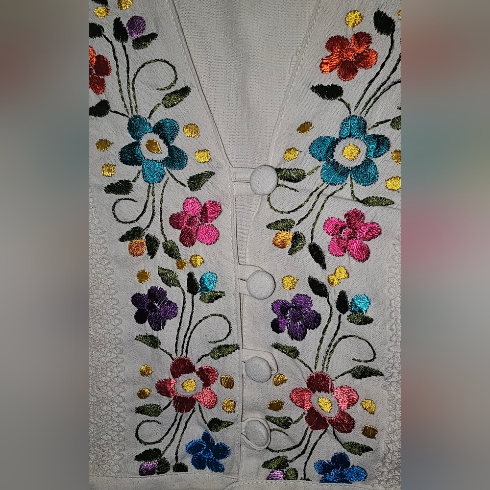 Hand-Embroidered 2-Piece Set | 100% Cotton | Wrap Skirt & Top | Boho